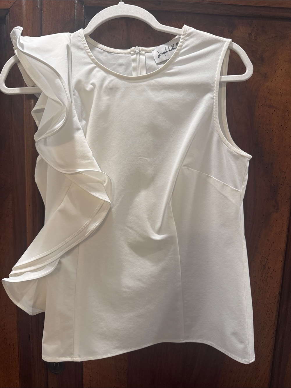 Joseph Ribkoff White Ruffle Top